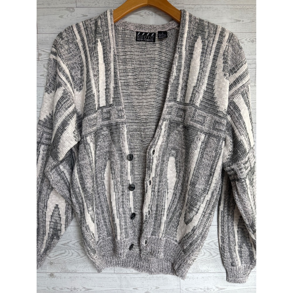 Vintage Cardigan‎ sweater chunky cableknit small grunge granola coogie style